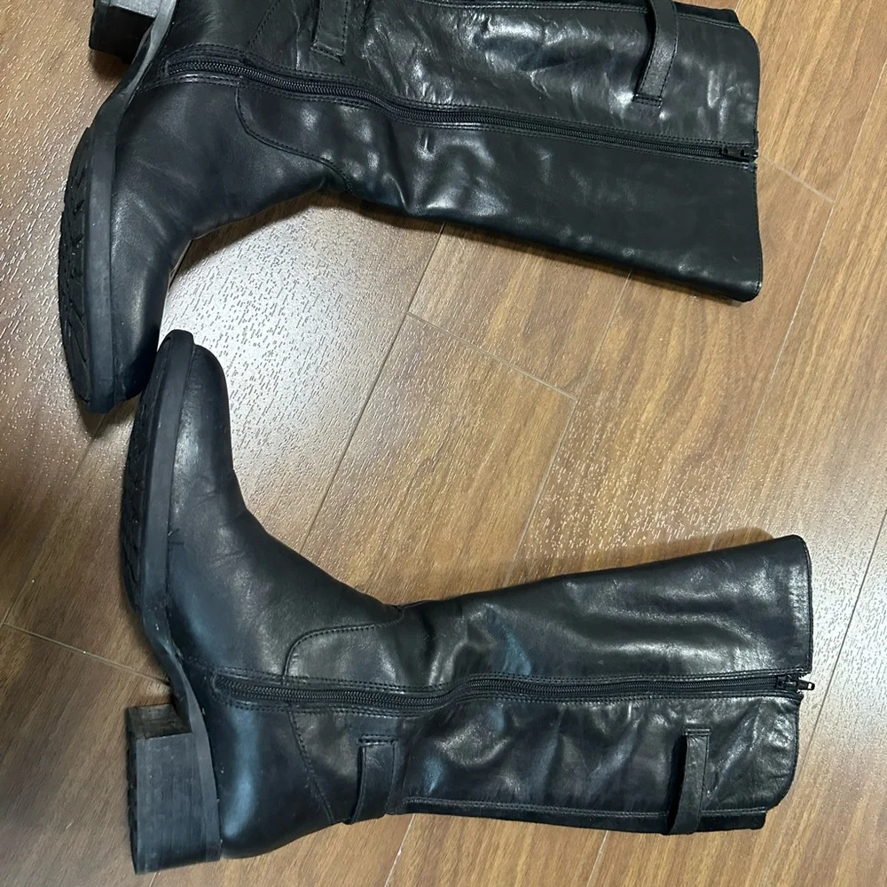 Waterproof Blondo Wide Calf Leather Under Knee Boots